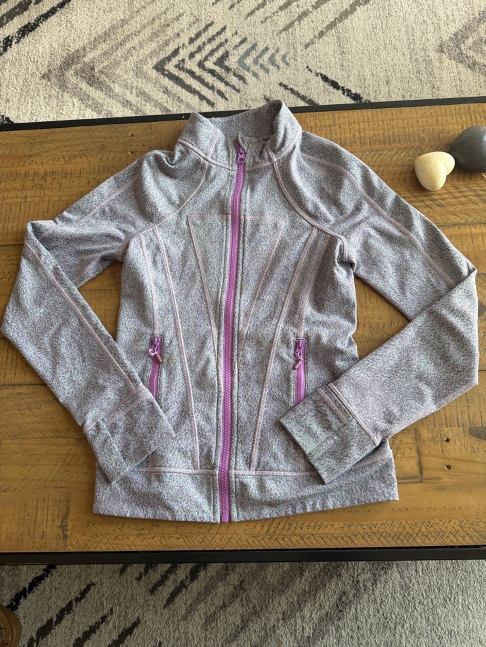 Ivivva Lavender Zip-Up Jacket with Pink Trim